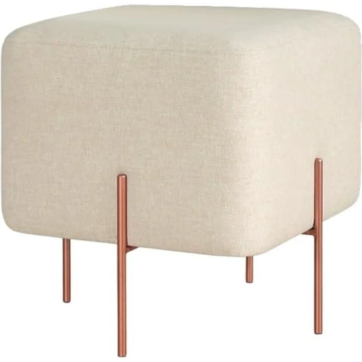 Hanah Home 'Copper 58 - Cream' Pouffe, Creme, 40 x 42 x 40 cm – Bild 1