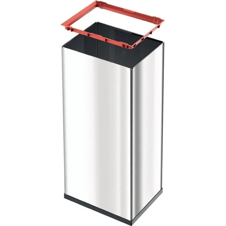 Hailo 'Big-Box Swing XL' Standmülleimer mit selbstschließendem Schwingdeckel, Stahlblech, 52 Liter, Silber – Bild 4