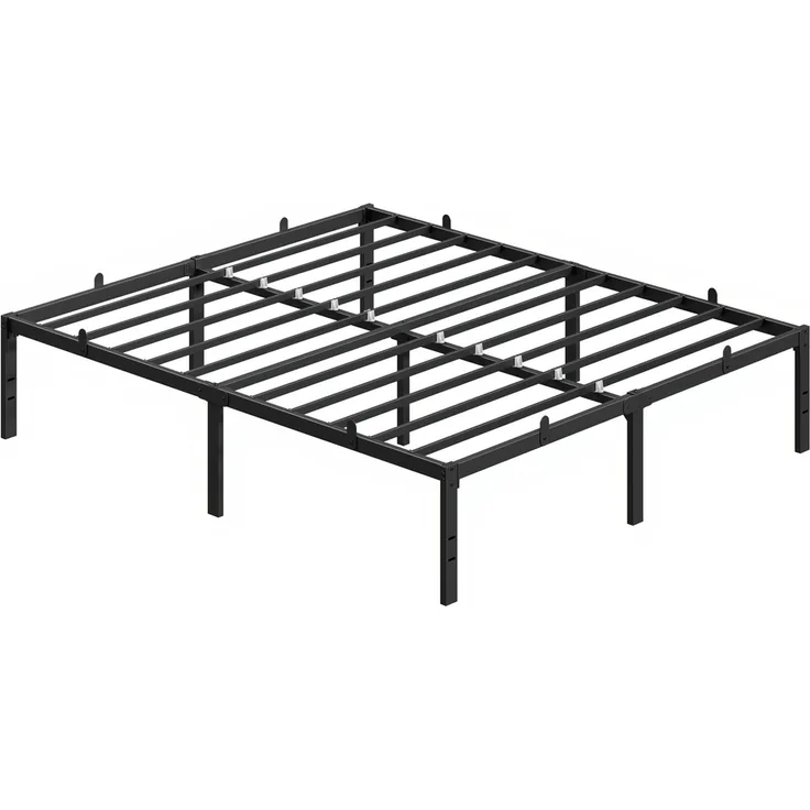 VASAGLE Doppelbettgestell, 160 x 200 cm, Bettrahmen, Unterbettaufbewahrung, schwarz