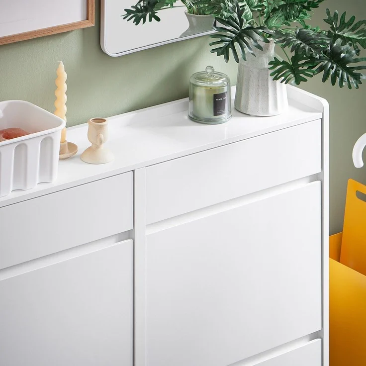 SoBuy FSR169-W Schuhschrank, MDF, Lackiert, Weiß, 78 x 108 x 24 cm – Bild 7