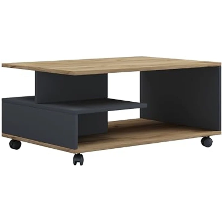 VCM Beistelltisch & Couchtisch Stango 919398 Anthrazit / Honig-Eiche H. 41 x B. 80 x T. 50 cm – Bild 5