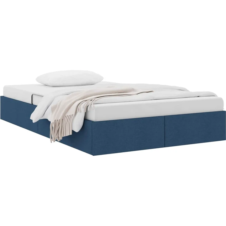 vidaXL Ottoman Bettgestell mit Speicher Blau 120 x 200 cm Stoff 3442819 – Bild 3