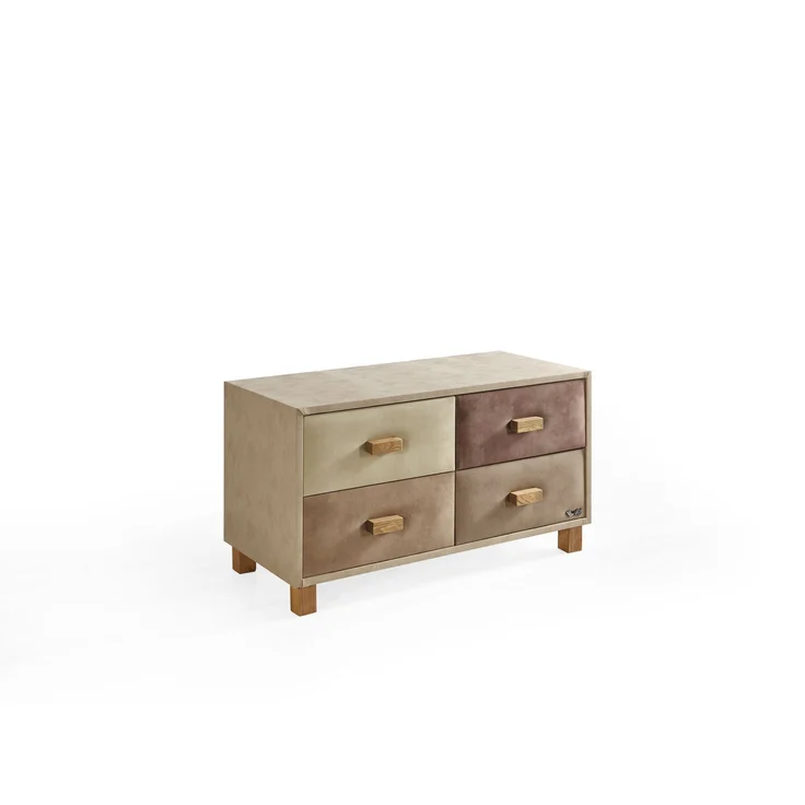 Schlafzimmer-Set "Liliana" – Bett mit Bettkasten, Hocker, Kommode und Matratze-Braun – Bild 9