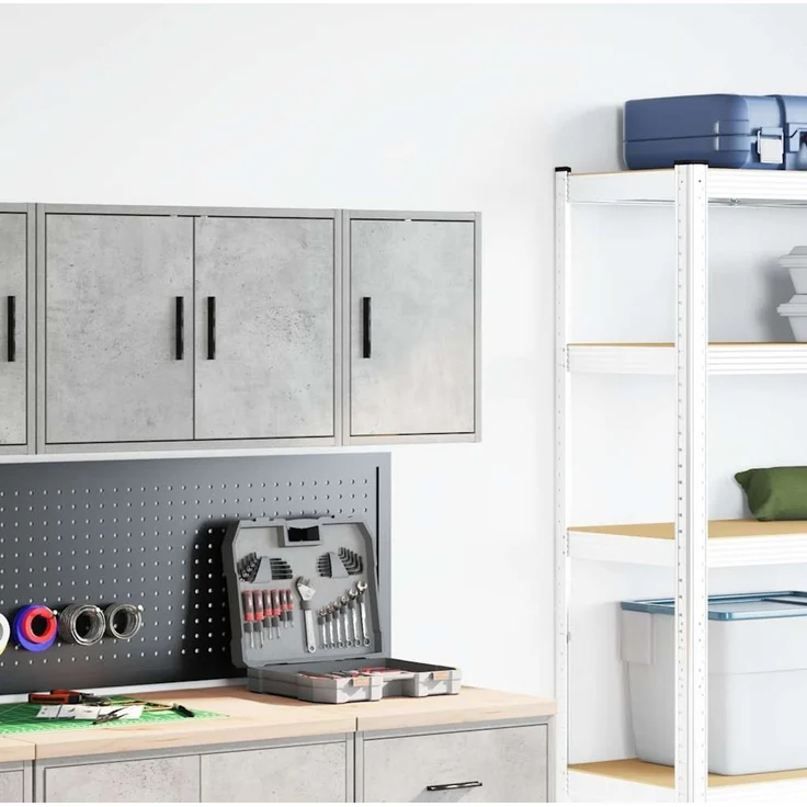vidaXL Garagen-Wandschrank Betongrau Holzwerkstoff 860613 – Bild 3