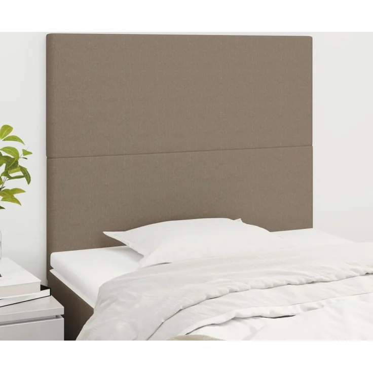 vidaXL Kopfteile 2 Stk. Taupe 90 x 5 x 78/88 cm Stoff 3116038 – Bild 1