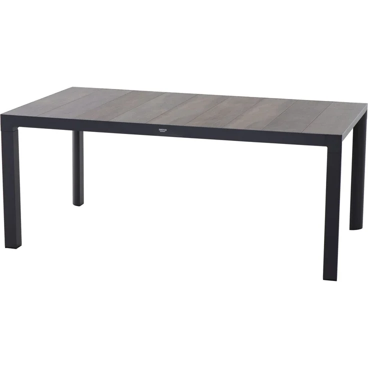 Siena Garden Silva Tisch 180 x 100 cm matt anthrazit / washed grey – Bild 2