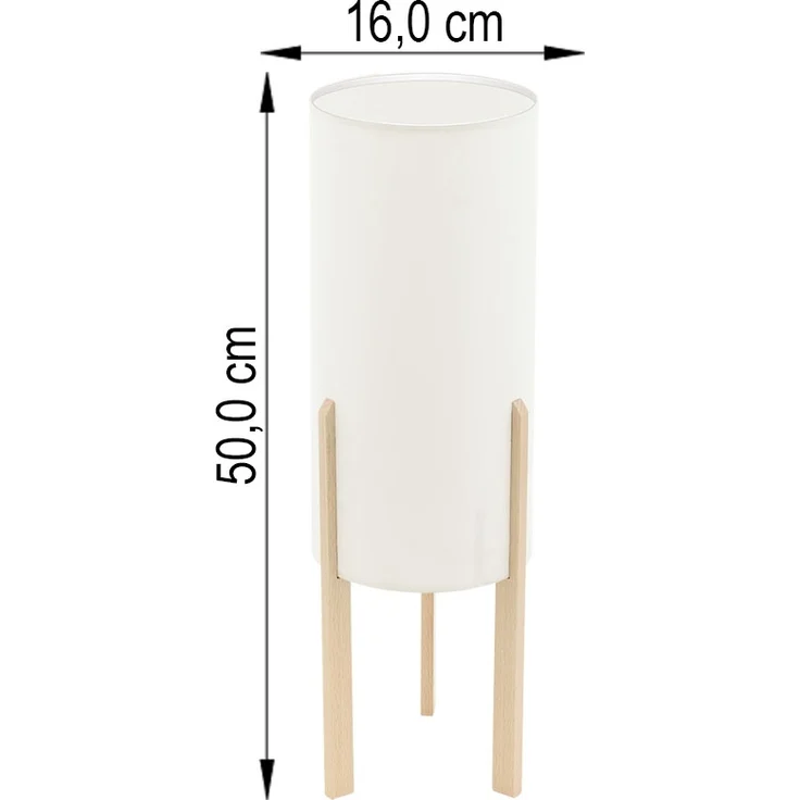 Tischleuchte, Textil, Holz, beige, H 50 cm – Bild 7