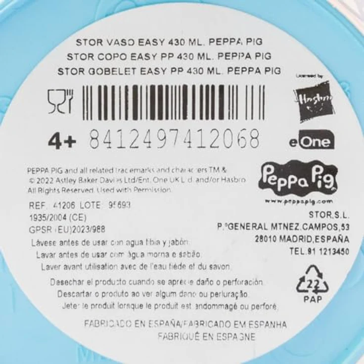 Storline Kinderbecher Peppa Pig 430 ml Trinkbecher für Kita & Frühstück, Plastik – Bild 5