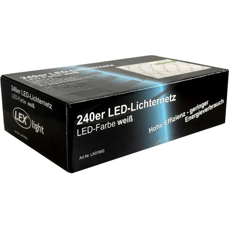 240er LED-Lichternetz Lichterkette Kabel Grün Leuchtfarbe Kaltweiß – Bild 3
