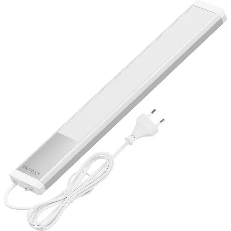 Oktaplex lighting LED Unterbauleuchte Aluminium Unterschrankleuchte Küche 40cm 475lm 6W, LED, warmweiß, 4000K Unterschranklampe Alu Küche mit Schalter