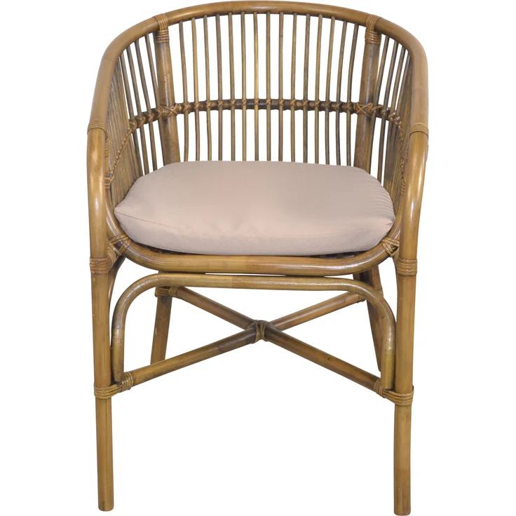 Rattansessel handgefertigt, kaffeebraun lackiert, inkl. Sitzkissen – Bild 2
