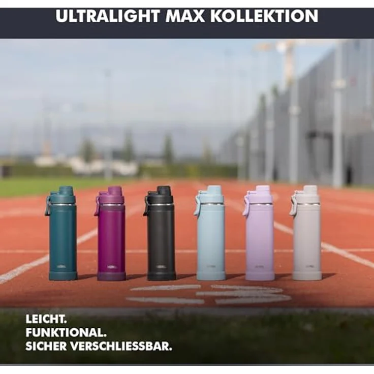 Thermos ULTRALIGHT MAX BOTTLE Trinkflasche 1 L, doppelwandige Edelstahl-Isolierung, auslaufsicher, ultraleicht, 24h kalt, 12h heiß, schwarz – Bild 8