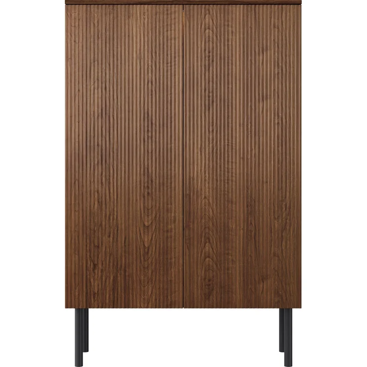 ZUBALIYA Vitrinenschrank 80 x 35 x 145 cm, Weinschrank mit LED-Beleuchtung und Spiegelrückwand, Glasschrank mit Glasboden, Rillenfront, Barschrank für Wohnzimmer, Esszimmer und Küche – Bild 8