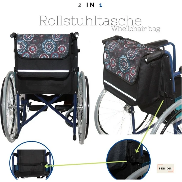 Seniori Aufbewahrungstasche SENIORI Rollator / Rollstuhl Tasche Rollatortasche Rollstuhltasche, 1. Kreise_Classic – Bild 2
