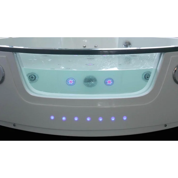 PureHaven Whirlpool 140x140 cm Wasserfall Heizung Lichttherapie Soundsystem Reinigungsprogramm Bluetooth-Soundsystem – Bild 5