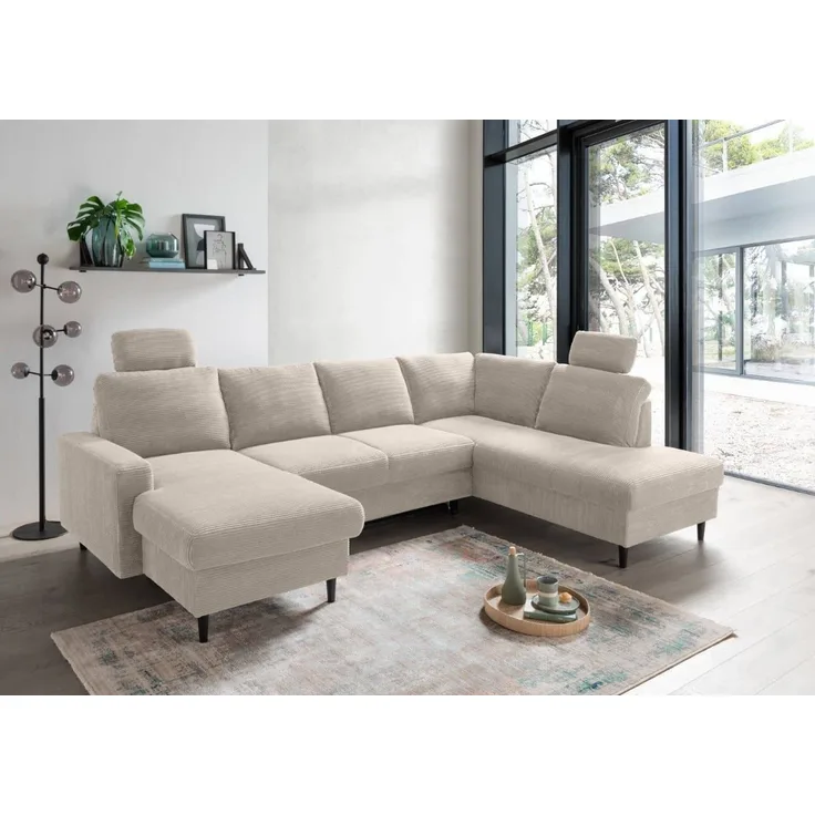 Wohnlandschaft Passo Cord mit Schlaffunktion – Benformato
