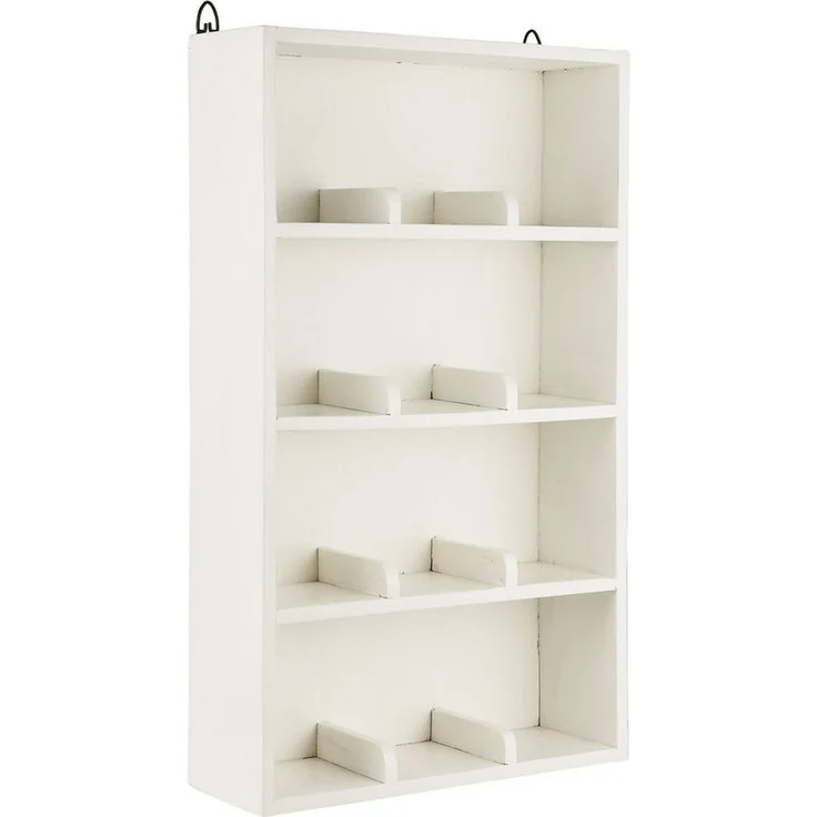 Ib Laursen - Wandregal Regal 4 Ablagen mit 12 Fächer Weiß Holz Unika 21024-11 – Bild 5