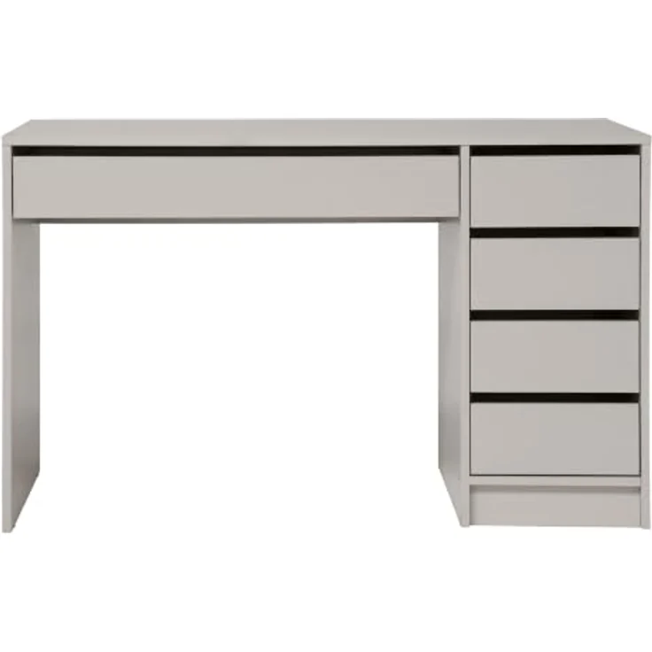 Beautysofa Schreibtisch Malta 120 cm, Home Office Tisch mit Schubladen, rechts/links montierbar, Weiß oder Kaschmir, wahlweise mit/ohne Griffe – Bild 4