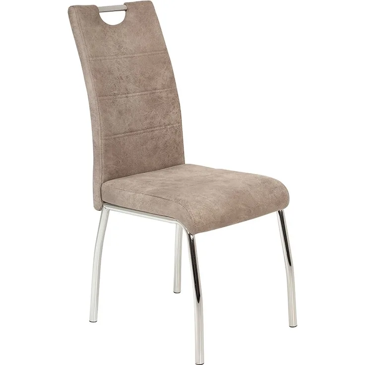 Stuhl Svea / Susi II S, Metall, Mikrofaser, Beige, 44 x 98 x 61 cm