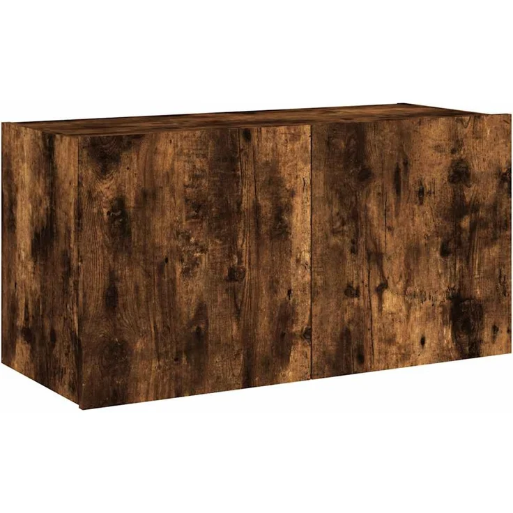 TV-Wandschrank, Fernsehschrank mit LED-Leuchten Räuchereiche 80 x 35 x 41 cm – Bild 3