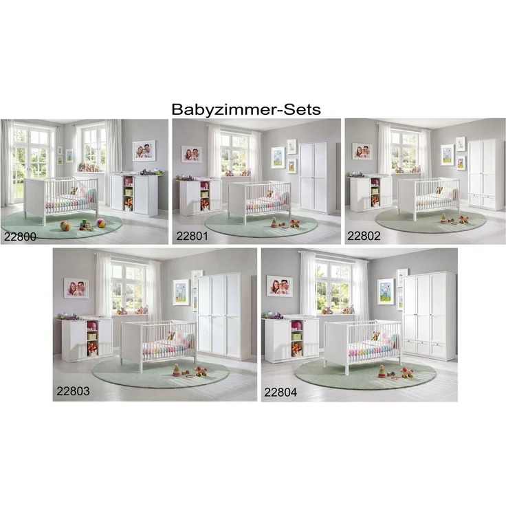 Babyzimmer-Set Zubehör: Bettschubkasten für Babybett, Landhausstil Weiß – Bild 8