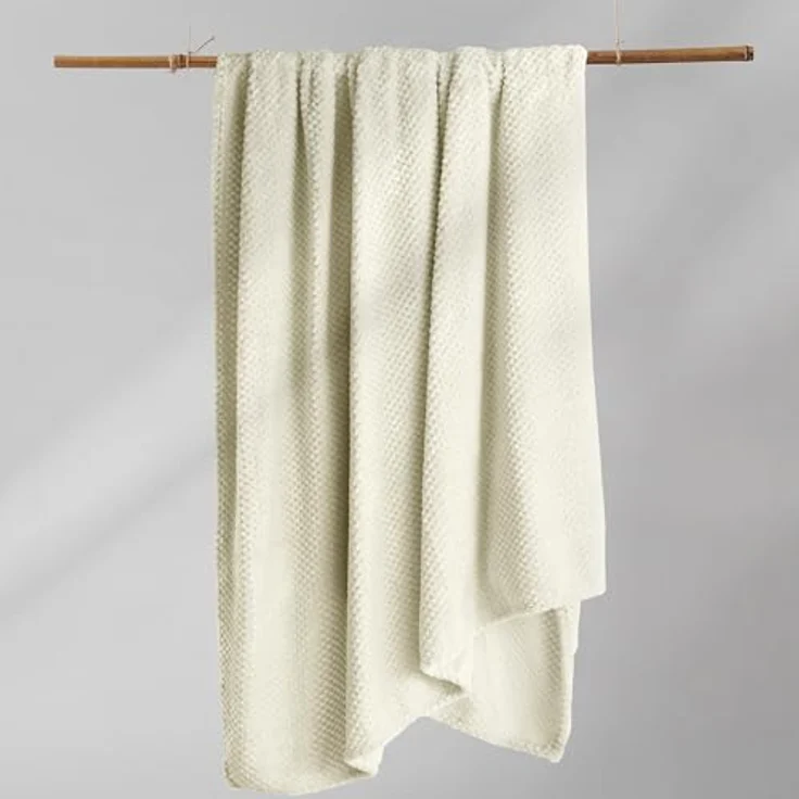 DecoKing Kuscheldecke 70x150 cm Creme Decke Microfaser Wohndecke Tagesdecke Fleece weich sanft kuschelig skandinavischer Stil Ecru Henry – Bild 6