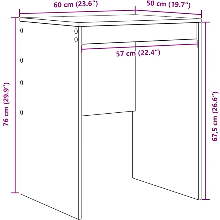vidaXL Schreibtisch Beton Grau 60 x 50 x 76 cm 869413 – Bild 9