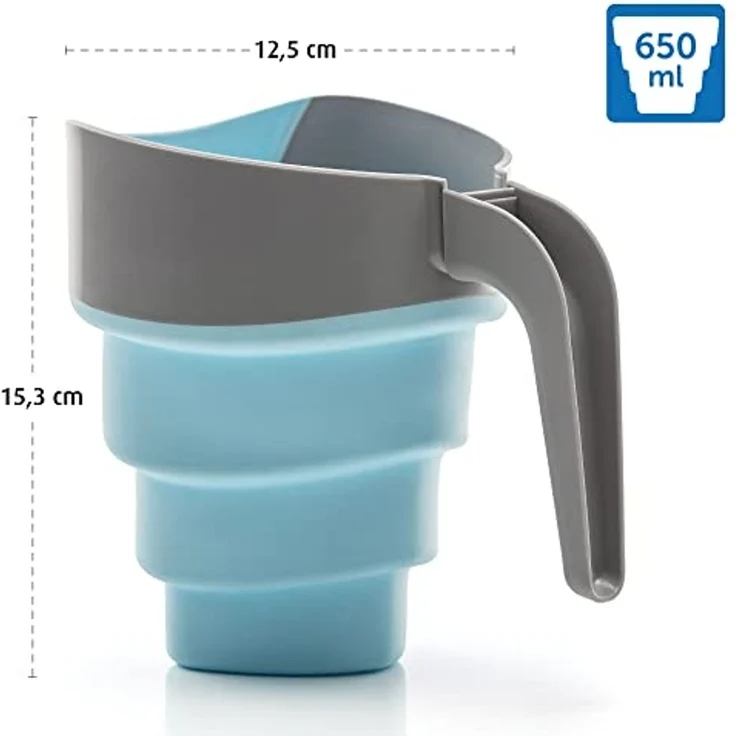 reer MyHappyBath Cup - Haarwaschbecher, Ermöglicht dir das Haarewaschen deines Babys ohne tränen, Flexibler Becher zum einklappen und griff entfernung - optimal für Reisen durch großer Platzersparniss – Bild 6