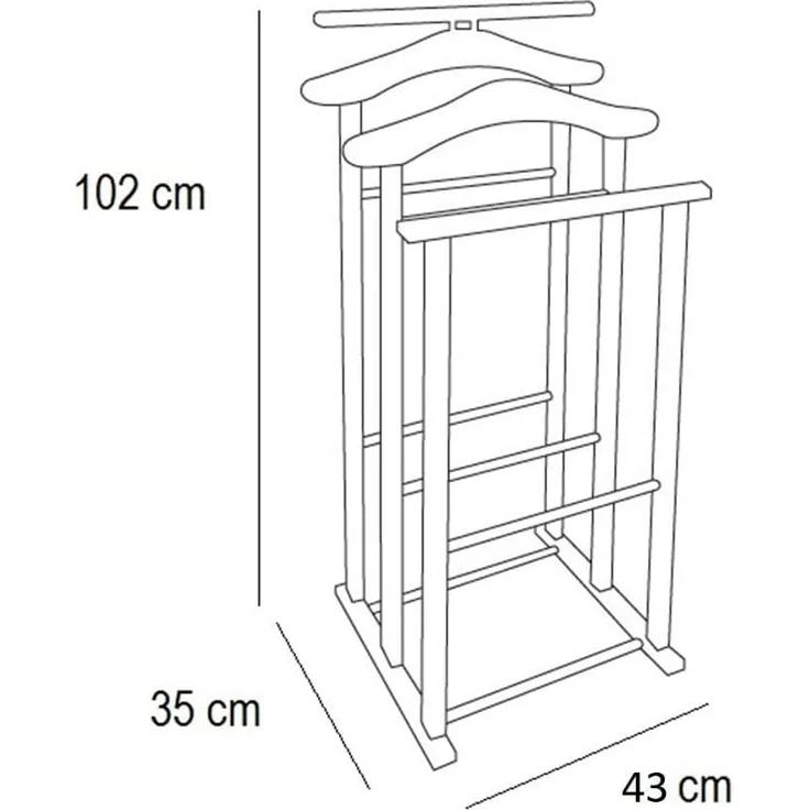 ARREDAMENTI ITALIA Herrendiener für Schlafzimmer Maxi, Holz - 3fach-Träger - Farbe: Weiß AR-It il Cuore del Legno“ – Bild 6