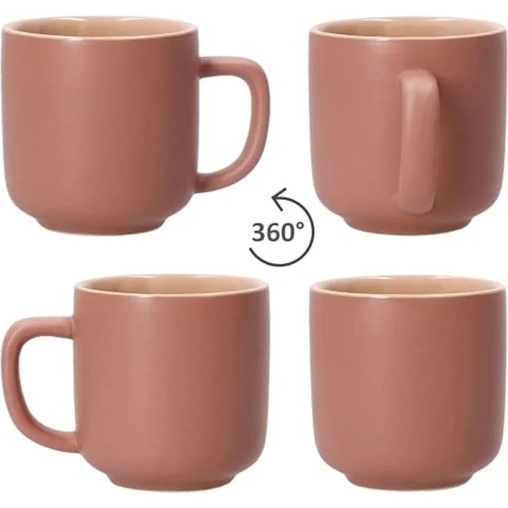 Ritzenhoff & Breker Tasse Ritzenhoff 6er Set Jasper Espressotassen mit Untertassen Puder, Steingut – Bild 4