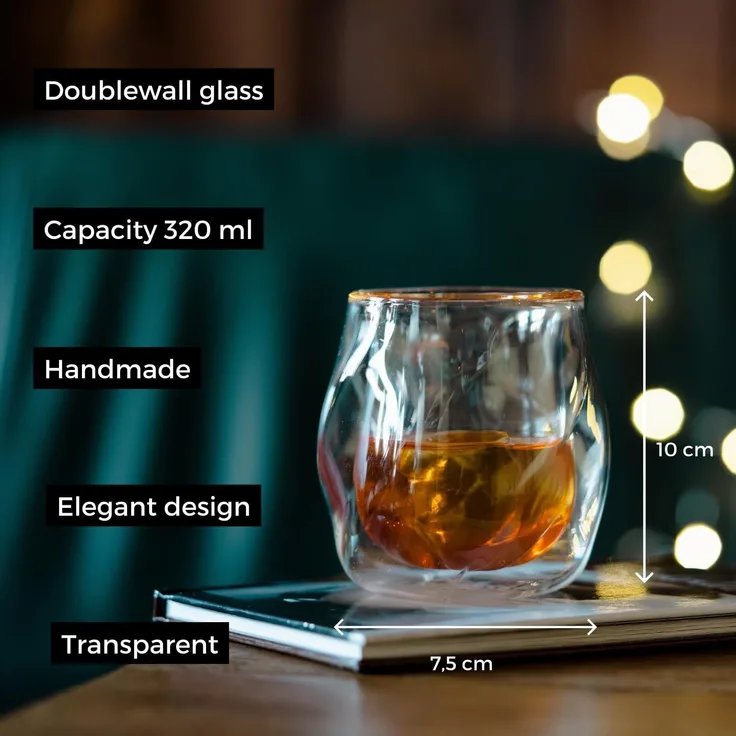 Vialli Design Doppelwandiges Whiskyglas Enzo 320 ml 8487