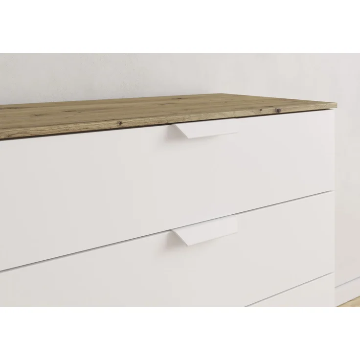 rauch Aditio Box, Kommode, 4 Schubladen, mit Softclose-Funktion, Farbe Weiß/Eiche Artisan, BxHxT 80x81x42cm – Bild 5