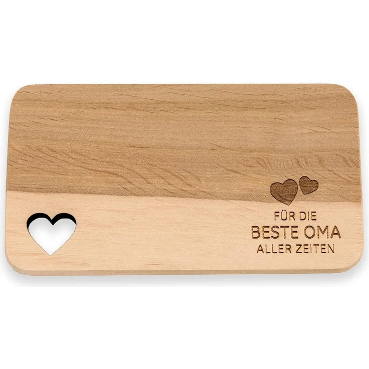 Spruchreif® Frühstücksbrett Frühstücksbrettchen aus Holz · Brotzeitbrett mit Gravur · Geschenk für Familie · Holzbrettchen mit Herzausschnitt – Bild 1