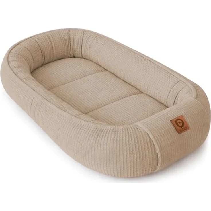 Babynestchen Neugeborene – 5-teiliges Baby Set mit Babynest aus Waffelpique Baumwolle – Nestchen Baby für Babybett & Kinderbett – Babykokon Tragbar – OEKO-TEX zertifiziert – Zubehör Babybett - Braun – Bild 4