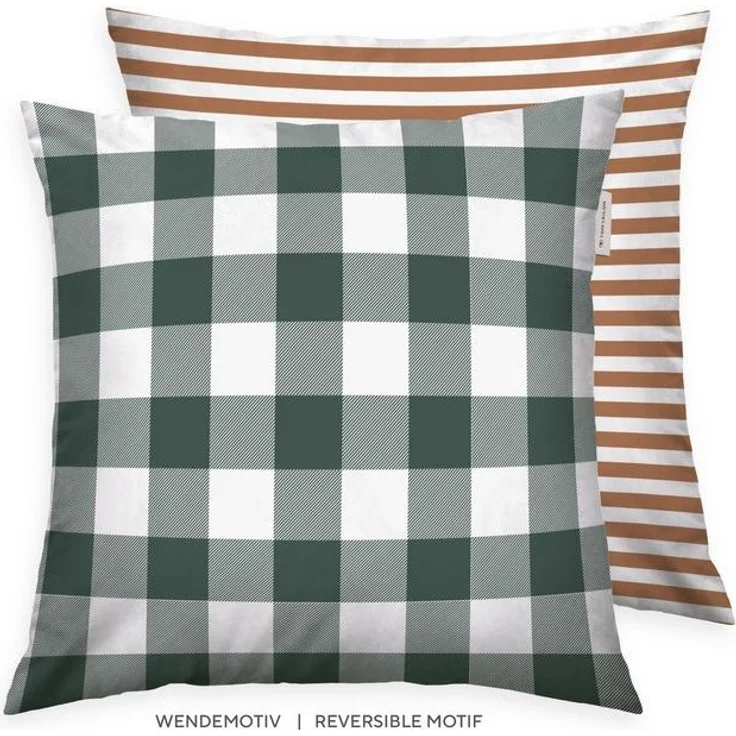 TOM TAILOR HOME Kissenbezüge new bedroom, Classic Check, 40x40cm oder 40x80cm, (1 Stück), Wendedesign mit Markenreißverschluss – Bild 4