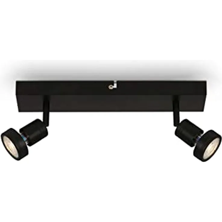 Briloner Leuchten Deckenspot LED, schwenkbare Deckenlampe mit warmweißem Licht (3000K), Schwarz, 320x70x85 mm