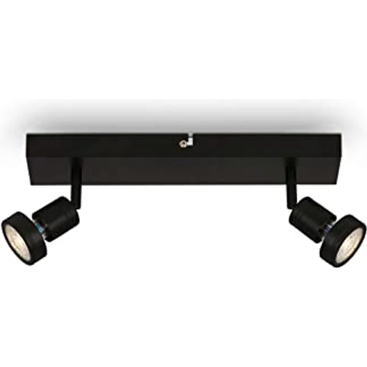 Briloner Leuchten Deckenspot LED, schwenkbare Deckenlampe mit warmweißem Licht (3000K), Schwarz, 320x70x85 mm – Bild 1