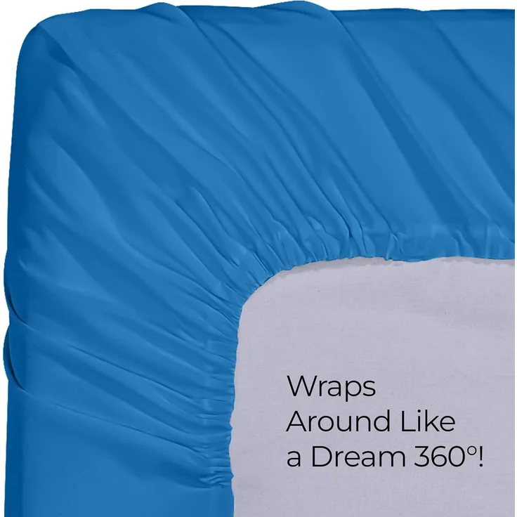Utopia Bedding Queensize-Spannbettlaken, tiefe Taschen, weiche Mikrofaser, schrumpft und lichtbeständig, pflegeleicht, nur 1 Spannbetttuch, (Dusk Blue) – Bild 7