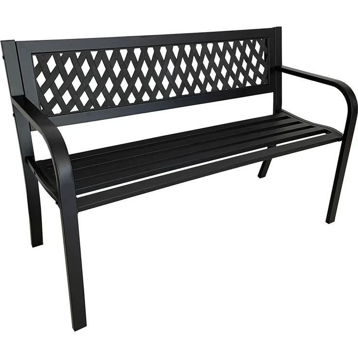 HTI-Living Venera, Gartenbank aus Metall mit Platz für 2 Personen, schwarz, maximale Belastbarkeit 280 kg
