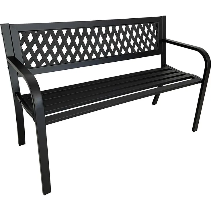 HTI-Living Venera, Gartenbank aus Metall mit Platz für 2 Personen, schwarz, maximale Belastbarkeit 280 kg