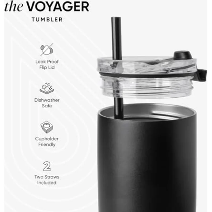 Simple Modern Thermobecher Kaffeebecher to go mit Klappdeckel | Isolierter Edelstahl-Kaffeebecher | Geschenke für Frauen und Männer | Voyager | 350ml | Lavender Mist – Bild 3