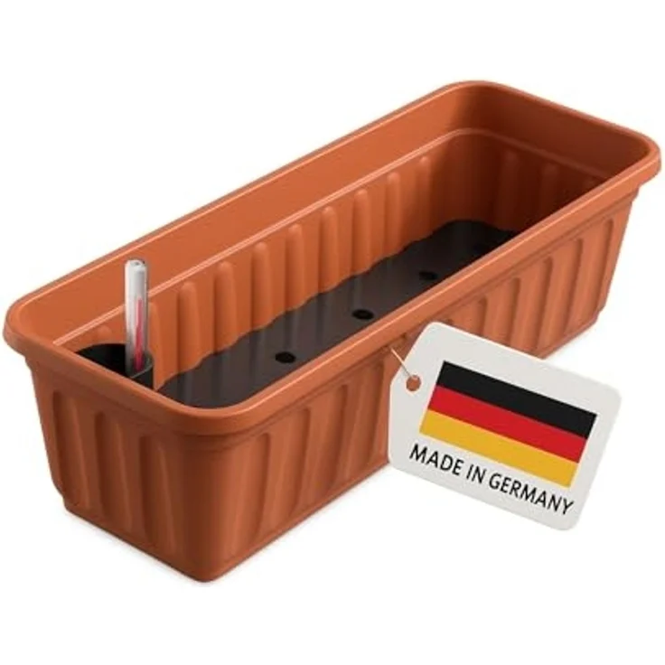 Alpfa Blumenkasten 80 cm Terracotta mit Wasserspeicher Made IN Germany – Bild 1