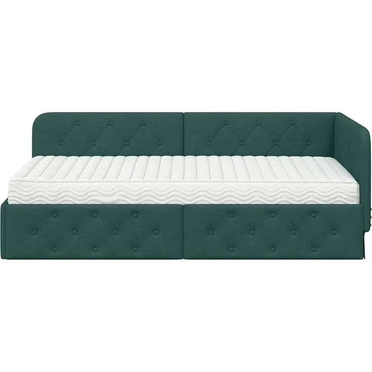 vidaXL Eckbettgestell Dunkelgrün 100 x 200 cm Stoff 3394057 – Bild 4
