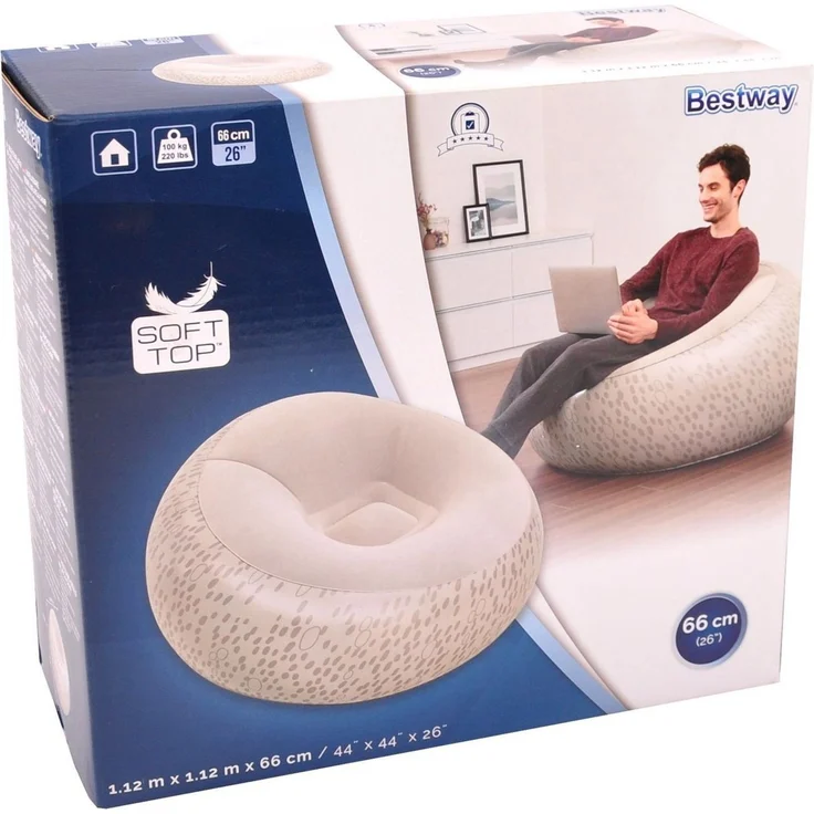 Bestway Sessel aufblasbar Sitzsack Luftsessel Lounge Luftmatratze Fernsehsessel – Bild 1