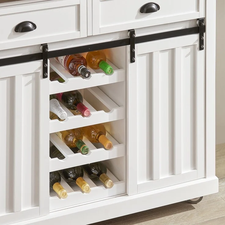 SoBuy FKW94-W Kücheninsel, MDF, Hochglanz, Weiß, 107 x 95 x 46 cm – Bild 6