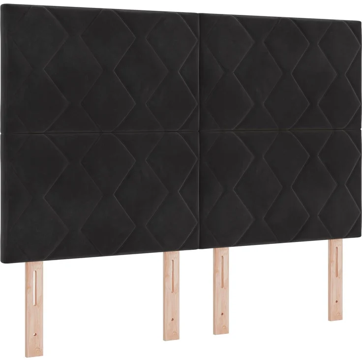 vidaXL LED-Speicherbett mit Matratze Schwarz 160 x 200 cm Samt 3460202 – Bild 5