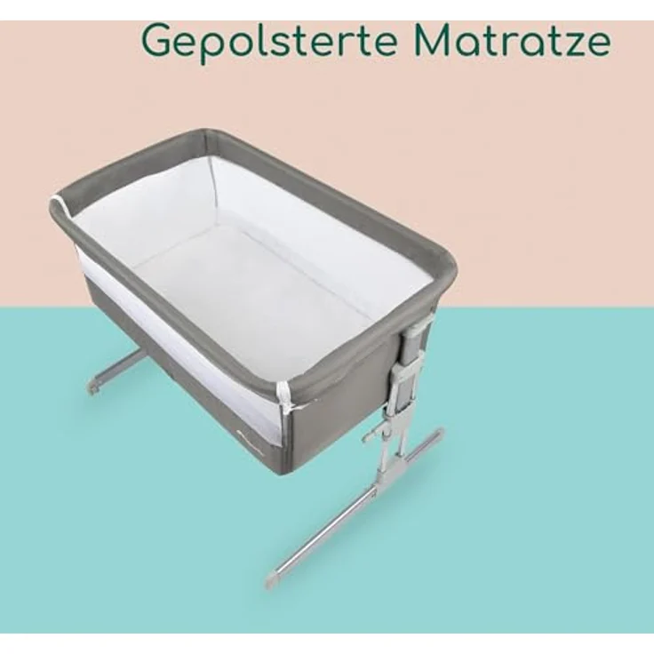 Bebeconfort Beistellbett Calidoo, höhenverstellbares Babybett, gemütlich und weich gepolstert, das Beistellbettchen ist nutzbar ab der Geburt bis max. 9 kg, Grey Mist – Bild 7