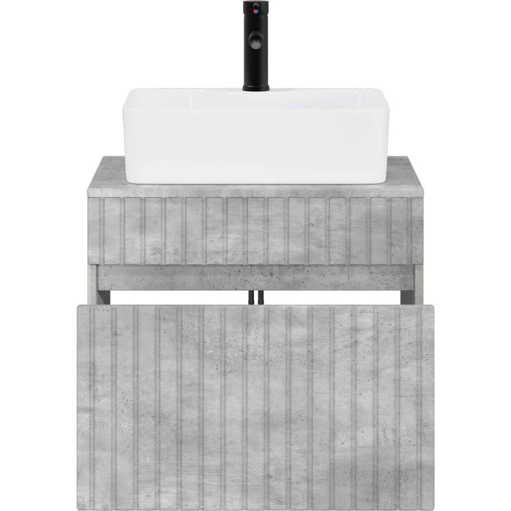 vidaXL Waschbeckenschrank Betongrau 59 x 44,5 x 50 cm Holzwerkstoff 3404293 – Bild 3