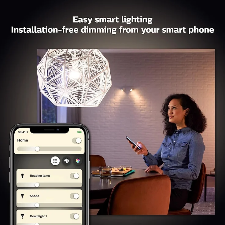 Philips Hue Intelligente Glühbirne, Weiß, B22-Bajonettsockel, 1100 Lumen (entspricht 75 W), funktioniert mit Alexa, Google Assistant und Apple Homekit – Bild 3