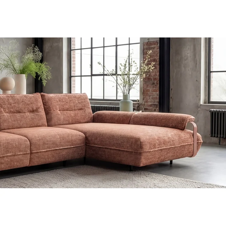 KAWOLA Ecksofa ANISSA Stoff rostbraun manuelle Rückenverstellung Longchair rechts 84 x 185 x 297 cm – Bild 8